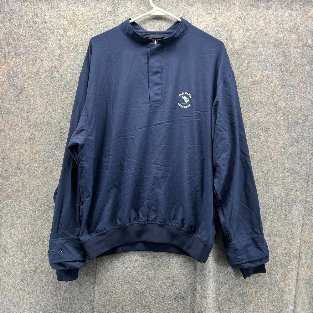 Zero Restriction Sweater Men Medium Blue Pullover Old Marsh Golf Windbreaker